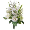 WillingYou 造花 ブーケ ウェディング インテリア 花束 大きい フェイクフラワー アーティフィシャルフラワー 前撮り 壁掛け 結婚式 ダリア ホワイ...