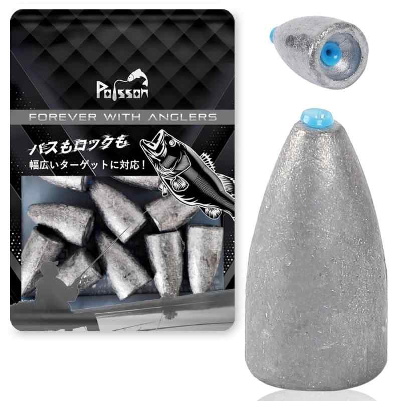 Poisson（ポアソン） チューブ入りバレットシンカー 9バリエーション 50g 40g 30g 20g 14g 10g 7g 5g 3.5g 釣り 重り ワーム テキサスリグ