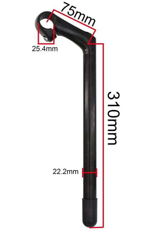 WEERAS ロングクイルステム合金アルミ自転車ハンドルステム310mmチューブ延長25.4mmハンドルバークランプマウンテンバイク、ロードバイク用