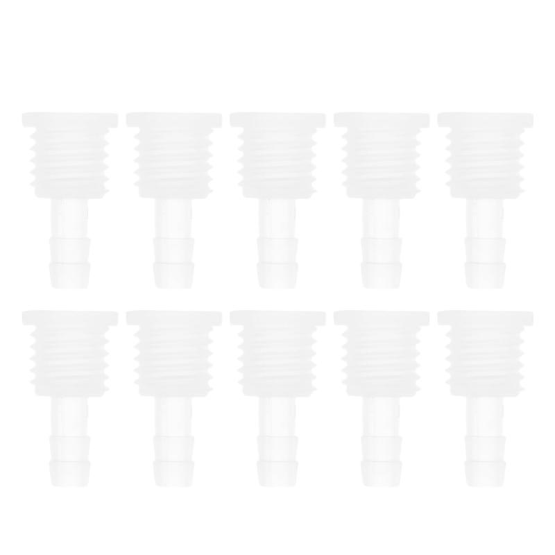 RATCHROLL 10個のプラスチックホースバーブ継手15/64"ホースIDバーブM14メススレッドスルーバルクヘッド継手クリアPP