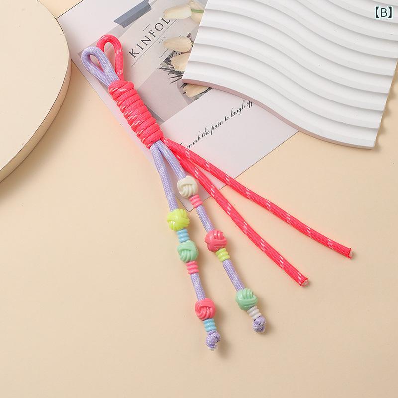 pure blissのキーホルダー 手工芸 カラフル 編み込み ストラップ チャーム バッグチャーム アクセサリー おしゃれ かわいい｜アングル3