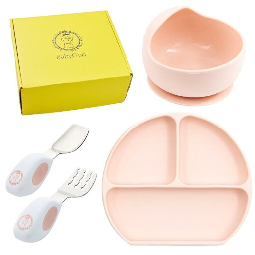BabyGooⓇ ベビー食器セット ひっくり返らない 赤ちゃん 離乳食 吸盤 すくいやすい シリコン くっつく 赤ちゃん 人気 出産祝い プレート ボウル スプーン フォーク トレーニングカトラリー 食 BabyGooⓇ ベビー食器セット ひっくり返らない 赤ちゃん 離乳食 吸盤 すくいやすい シリコン くっつく 赤ちゃん 人気 出産祝い プレート ボウル スプーン フォーク トレーニングカトラリー 食