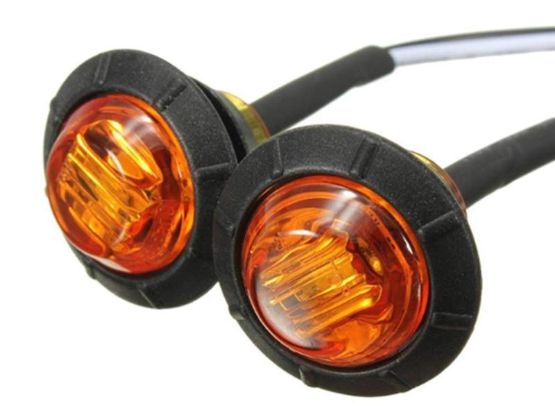 S.fields.inc カウル ウインカー サイドマーカー LED 埋め込み バイク 2個 アンバー 12V 汎用