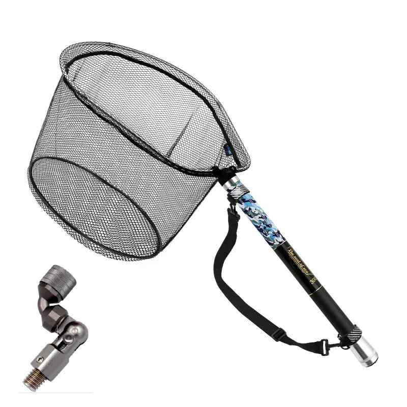 サンライク(SANLIKE) タモ網 玉網 9段階 伸縮 カーボン製 小継玉の柄 超軽量 釣りタモ タもアミ ランディングネット 磯玉セット 4つ折り枠 淡水海水両用 3M/5M/6M