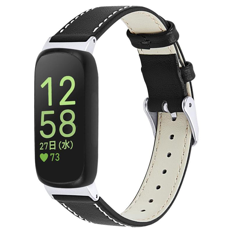 For Fitbit Inspire 3用バンド 本革製 軽量 Inspire 3 専用設計替えベルト レザー革 お洒落 男女兼用 サイズ調節可
