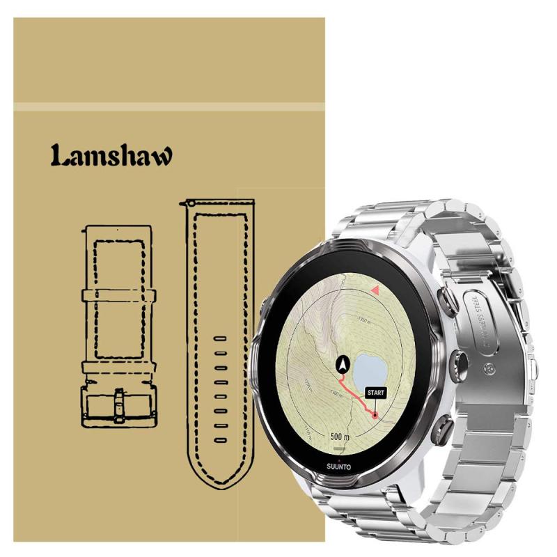 Lamshaw for SUUNTO 7 バンド, ステンレス メタル ベルト 交換バンド 対応 スント7 スマートウォッチGPS
