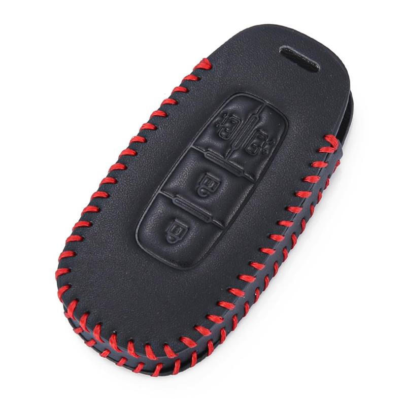 [Kinotaka] 日産専用設計 本革製 スマートキーケース サクラ アリア 新型 エクストレイル New Roox 専用 2022年 最新 レザー キーカバー アクセサリー パーツ (ブラック(4ボタン))