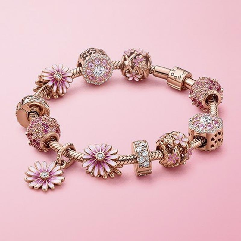 ブレスレット レディース ローズゴールド 花 デイリー 華奢 おしゃれ アクセサリー 金属アレルギー対応 電気メッキ加工 ギフト