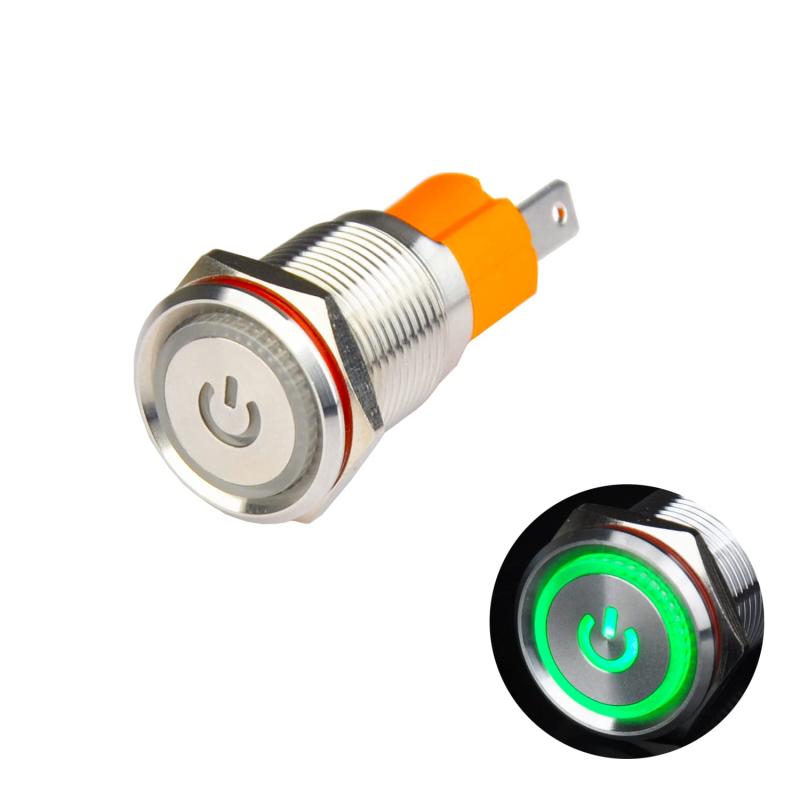 Hosiakly 10A/9-24Vå ܥ󥹥å 륿͡ Ÿޡ LED IP67ɿ 16mm ץ顼դ