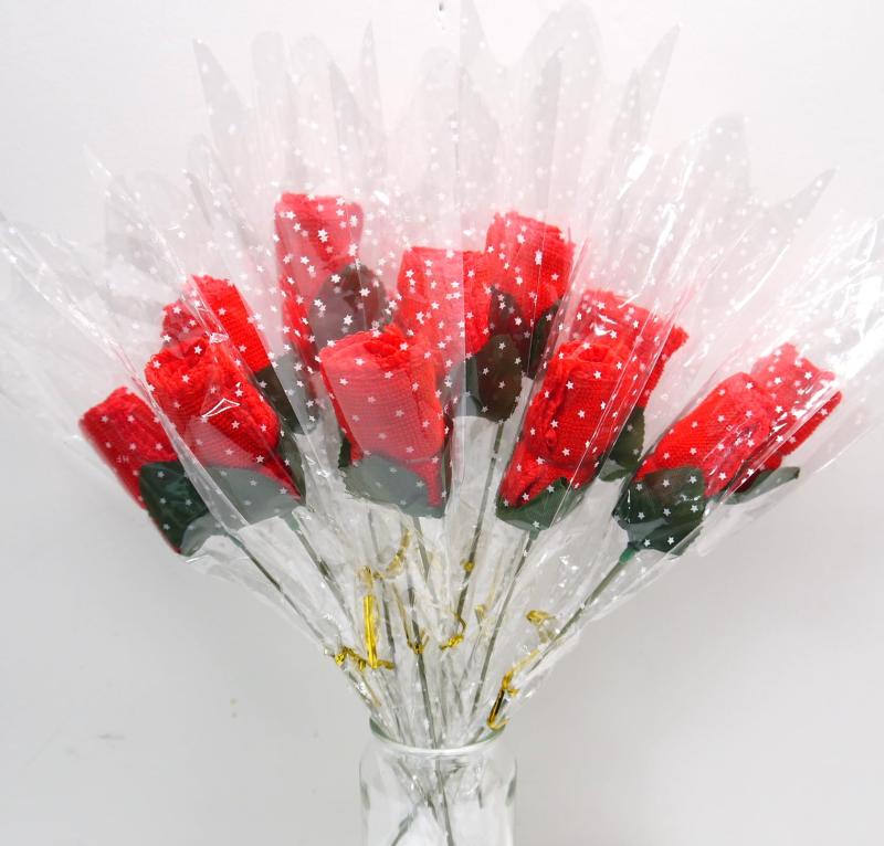 Sugarello ハンカチフラワー 薔薇 花束 タオルフラワー ミニハンカチ バラの花 母の日 プチギフト プレゼント ギフト プチタオル お祝い 花 個包装 12本セット