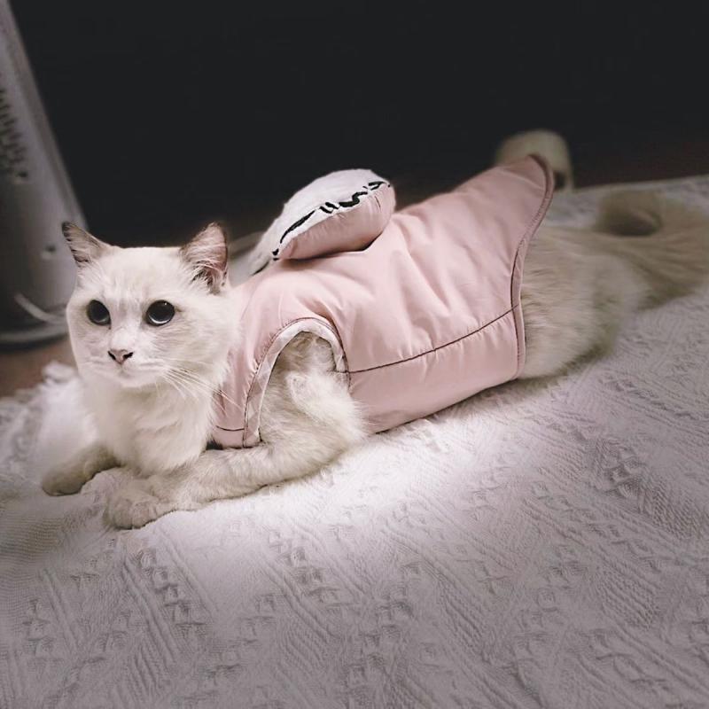 ペット服 猫 犬 秋冬 防寒 防風 暖かい ベスト ベスト 厚手 ベルベット カジュアル