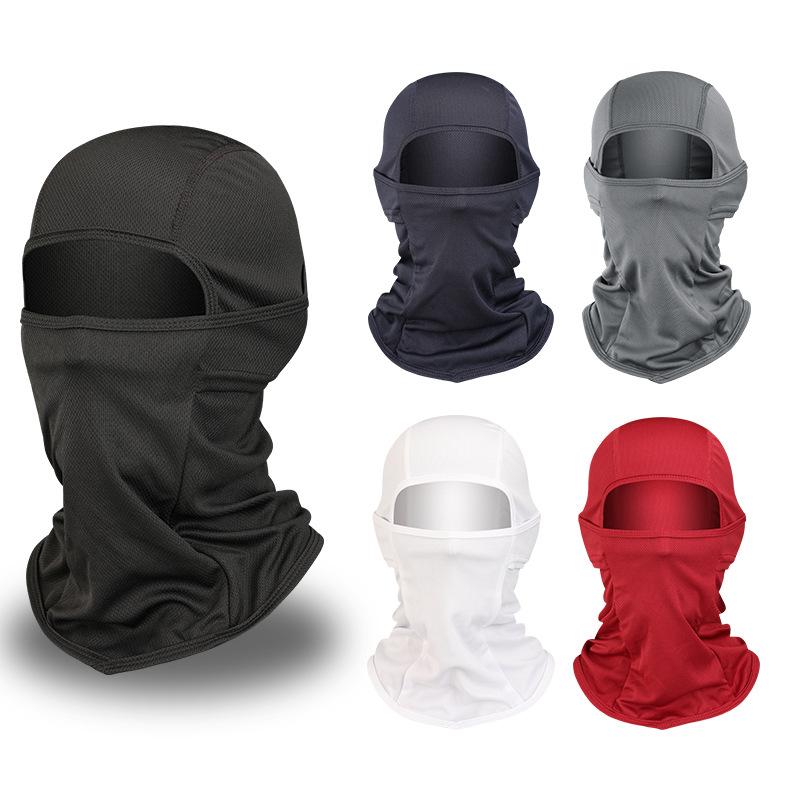 Face Masks - ヘッドカバー メンズ レディース 日焼け防止 サイクリング ランニング ハイキング フェイスマスク ポリエステル 単色 UVカット スポーツ 普段使い 赤 緑 黒
