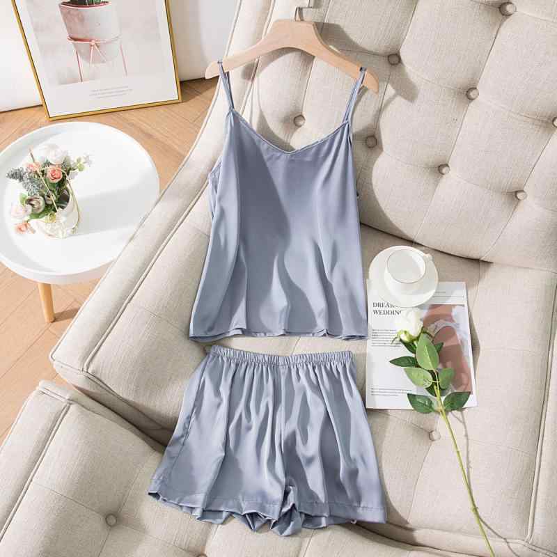 パジャマ レディース キャミソール ショートパンツ セット Vネック 無地 接触冷感 薄手 セクシー ルームウェア 通気性 快適 弾力 抗菌 授乳 オールシーズン 黒 ピンク ブルー