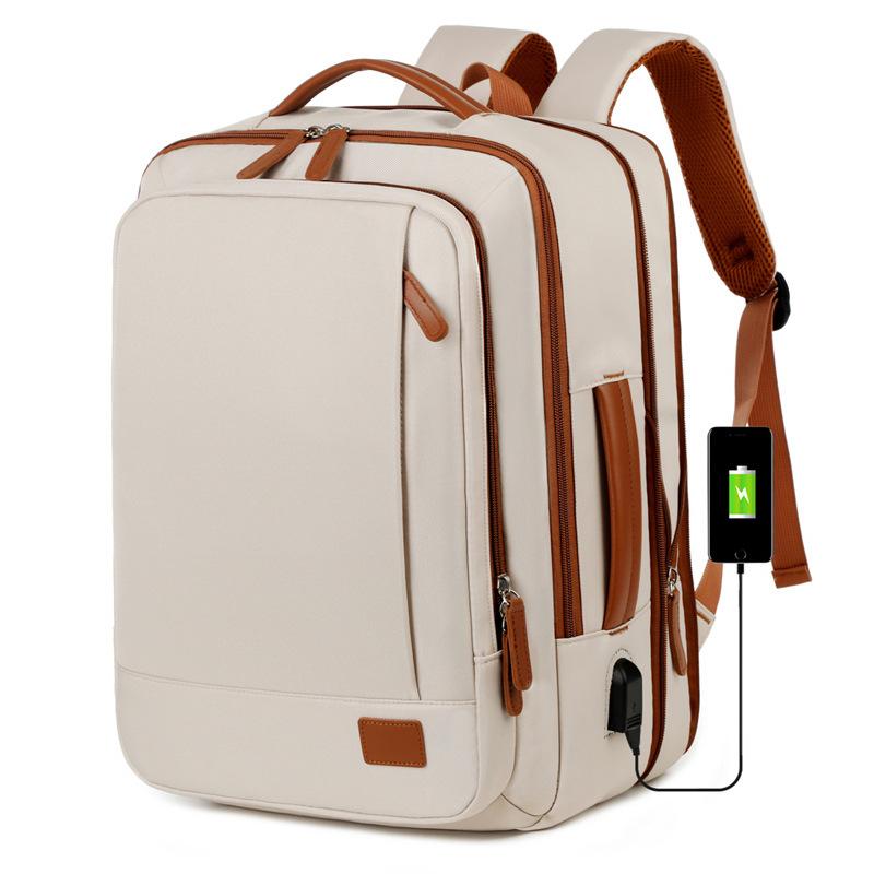 Men'S Bag - リュックサック メンズ レディース 大容量 バックパック 通勤 ビジネス 防水 オックスフォード 布 通気性 15インチ PC対応 無地 ステッチ アーチ 肩帯 学生 ファッション 出張 荷物 黒 グレー ピンク