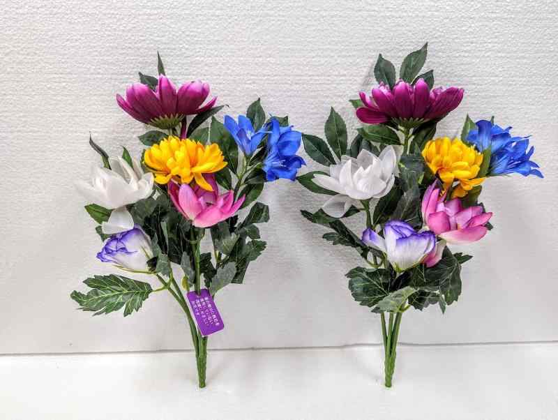きつつき【お墓向け造花】【お仏壇向け造花】2pcセット 環境に優しい仏花 エコ仏花【サイズ】全長65cmお墓用、お仏壇用仏花【素材】ポリエステル【カラー】グリーン