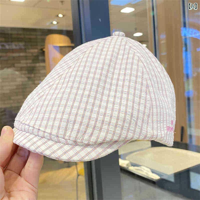 樂天商城 - キャップ レディース チェック柄 刺繍 アルファベット 丸頂 曲がりつば 通気性 日よけ コットン カジュアル スポーツ 軽奢 オールシーズン ピンク 紫 緑