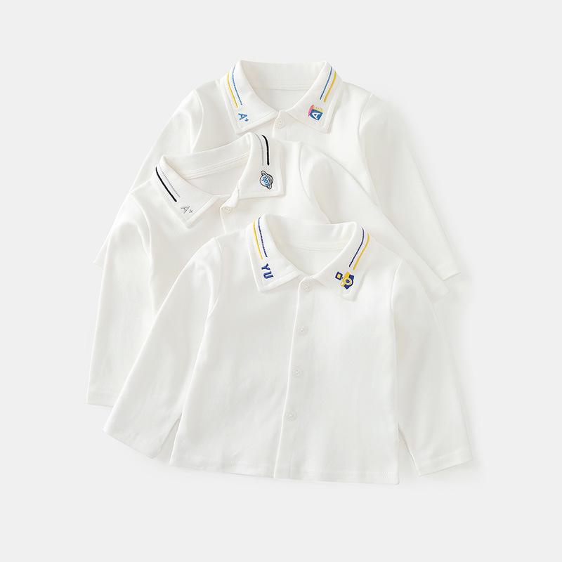 Tシャツ 男の子 ベビー 新生児 長袖 コットン 白 ブルー グレー インナー 秋 丸首…