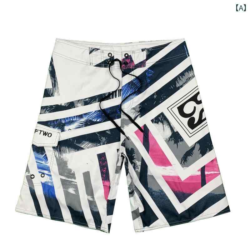 pure blissのハーフパンツ メンズ 速乾 軽量 サマービーチパンツ ヤシの木柄 カジュアル 5分丈 ワイド ゆったり 撥水 サーフパンツ 水陸両用｜アングル2
