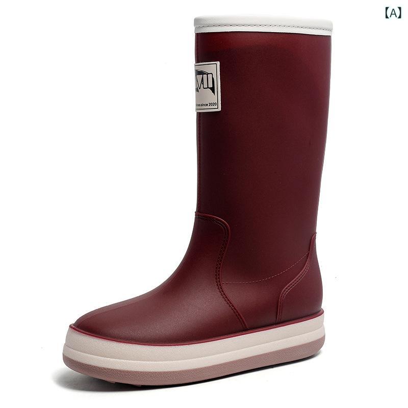 Zapatos de lluvia Hombres y Hombres Combinados Longo Resistente a la Agua Zapatos de lluvia con código de vestir Limpieza ligera Zapatos de sol durante toda la temporada Caminar a la escuela — vista 2