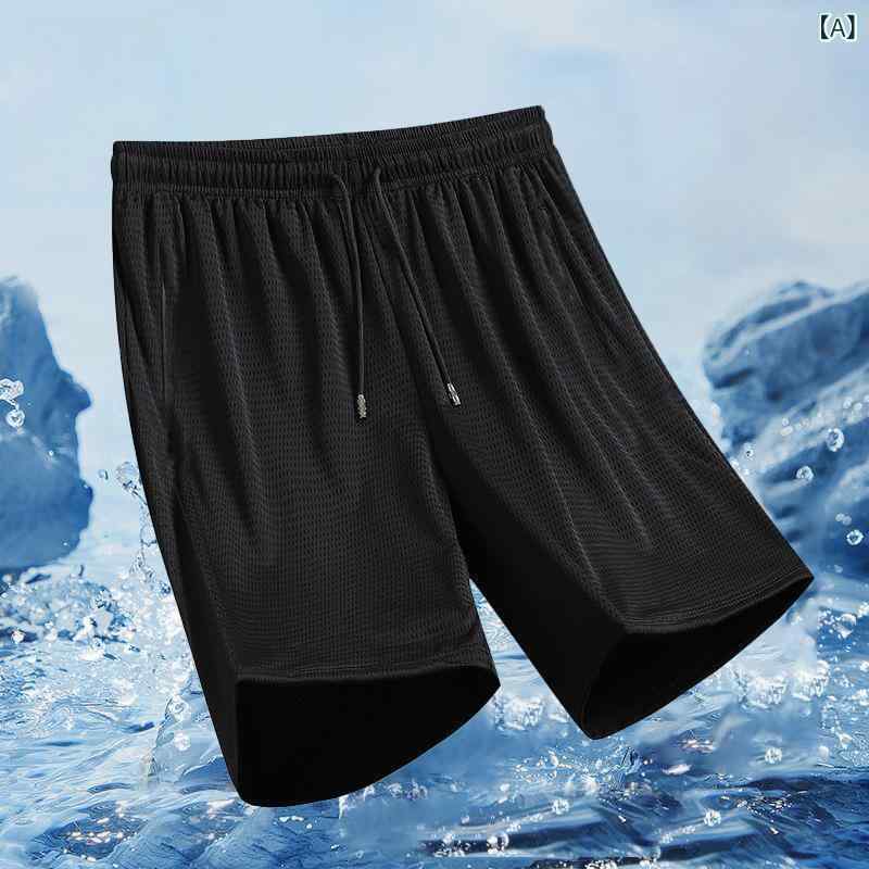 pure blissのショートパンツ メンズ 接触冷感 メッシュ スポーツハーフパンツ 吸汗速乾 通気性 部屋着 カジュアル アウトドア ビーチパンツ 無地 軽量｜アングル2