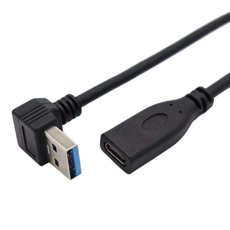 ViViSun USB Type C ケーブル USB3.0 Type-C変換ケーブル 90度 L型 USB-Aオス to USB-Cメス 高耐久 急速充電 高速データ転送