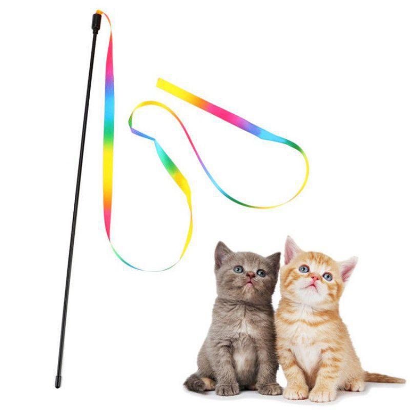 ・カテゴリ: 逗猫棒・主な素材: プラスチック・重量: 約10g・カラー展開: 短竿レインボーリボン（60cm）、長竿レインボーリボン（120cm）・おもちゃのタイプ: 猫用おもちゃ
