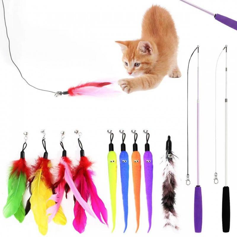 ・カテゴリ: 逗猫棒、ペット玩具・主な素材: ぬいぐるみ・重量: 約50g・カラー展開: セット1、セット2、セット3、セット4、セット5、セット6、セット7、セット8、セット9、交換用ヘッドセット、セット10、パープル11点セット
