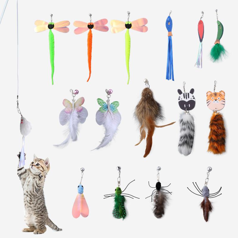 ・カテゴリ: 猫用おもちゃ・主な素材: ぬいぐるみ・重量: 11g・カラー展開: オレンジスパンコールトンボ、グリーンスパンコールトンボ、イエロースパンコールトンボ、可愛いトラ、可愛いゼブラ、緑の小さな昆虫、青い小さな昆虫、ブラウンラビットファーフェザー、ピンクの蝶、グリーンの蝶