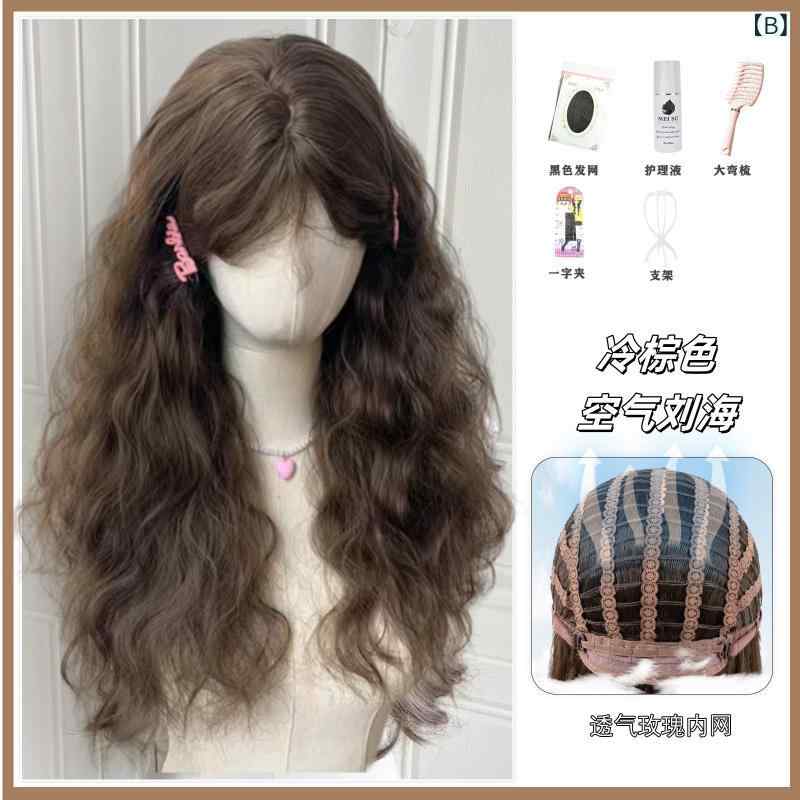 ウィッグ レディース ロングカール フルウィッグ ぱっつん前髪 ロリータ 風 シースルーバング ゆるふわ 自然 普段使い purebliss-10446453 pure bliss サンプル画像3