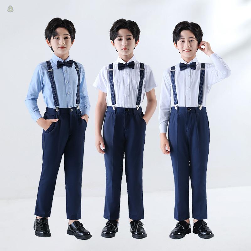 ・スタイル: アカデミー風・対象年齢: キッズ（8歳以上、身長140cm以上）・対象性別: 男女兼用・留め具の種類: シングルブレスト・デザイン要素: セットアップ、チェック柄、リボン、ブリティッシュ、トレンド・生地加工: 柔軟加工・主な素材: 綿95%・フードの有無: フードなし・セット内容: ジャケット、パンツ、シャツ・カラー展開: ネイビーベスト、グレーベスト、ブラックベスト、グレースカート、ネイビーパンツ、ブラックパンツ、グレーパンツ、ダークネイビーパンツ、ホワイトシャツ・サイズ展開: 100、110、120、130、140、150、160、170