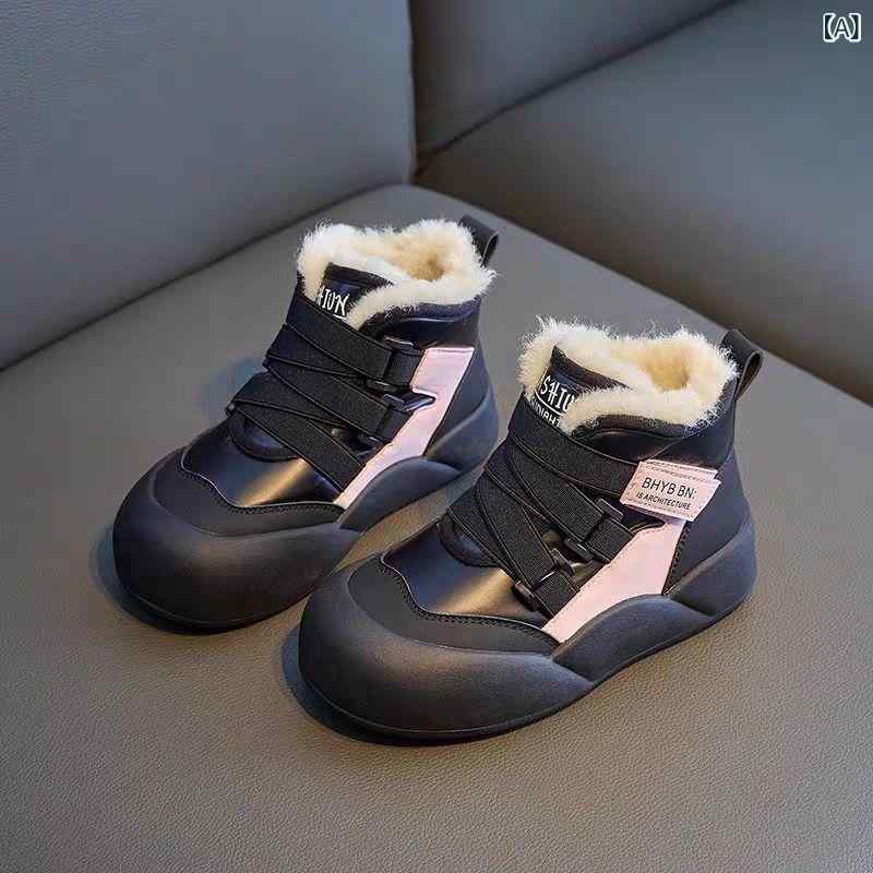 ブーツ キッズ 女の子 男の子 スノーブーツ 防水 裏起毛 防寒 あたたかい 子供 靴 ...