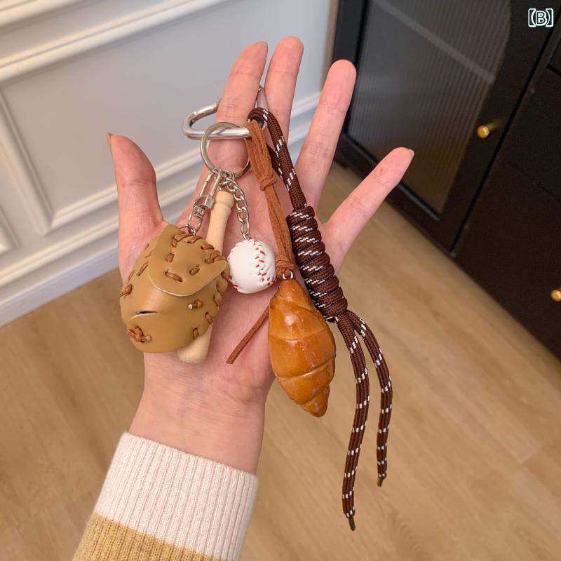 バッグチャーム キーホルダー レディース メンズ 高級感 ベーグル 個性的 スポーテ...