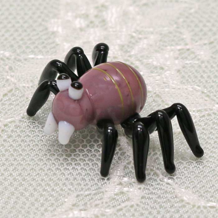 ガラス細工 クモ ハロウィン HALLOWEEN クモ おばけ お化け ゴースト ミニチュア インテリア ディスプレイ オブジェ キャンドル 手作り 材料 キット おしゃれ かわいい 置物 雑貨 小物 glass