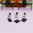 ガラス細工 ハロウィン6個セットB オシャレゴースト×3個、ミニコウモリ君×3個の6個セットです。 ハロウィン HALLOWEEN ゴースト カボチャ コウモリ ガラス キャンドル ろうそく ロウソク glass