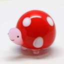 ガラス細工 陸カメ(赤水玉) カメ かめ 亀 長寿 砂浜 海中 赤 ミニチュア ガラス ガラス細工 キャンドル ろうそく 手作り 材料 キット おしゃれ かわいい 置物 雑貨 小物 glass