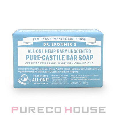 ドクターブロナー(Dr.Bronner's) マジックソープ バー（固形石鹸） 140g ベビーマイルド【メール便は使えません】のサムネイル