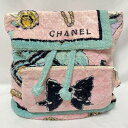 CHANEL シャネル パイル リュックサック バックパック ロゴ マルチカラー