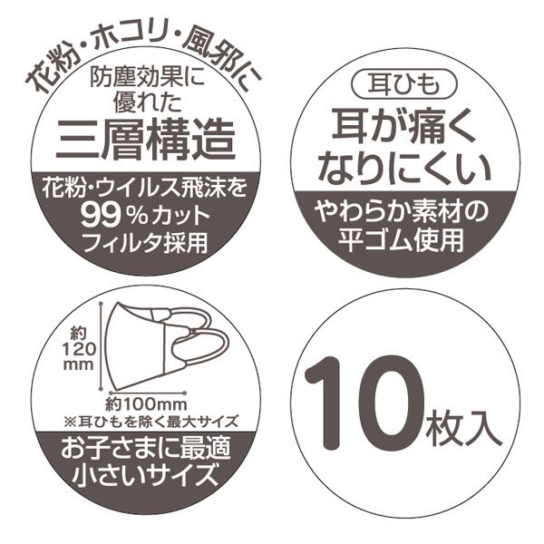 子どもマスク　立体マスク　10枚入　サンリオ　マイメロディ　スケーター