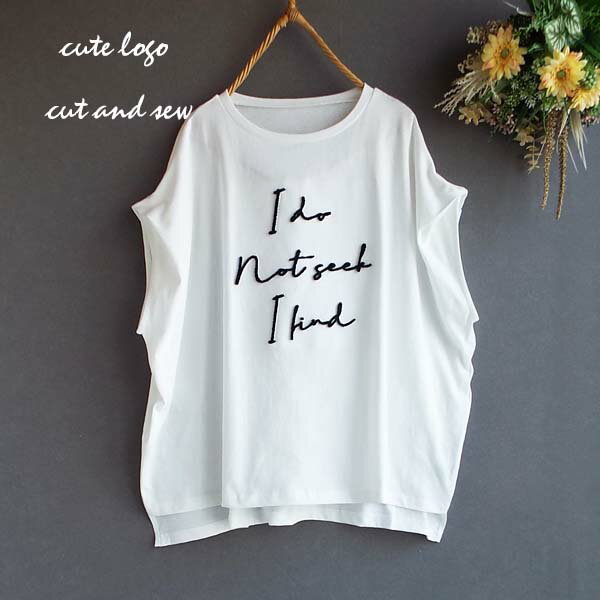 ワンピース レディース ゆったり パイル刺繍 ロゴ Tシャツ チュニック フレアー ロング Aライン 春 夏 30代 40代 50代 60代 s3876