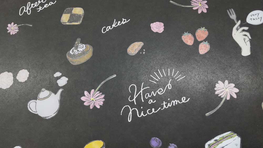 包装紙 おしゃれ 黒 デコパージュ チョークアート