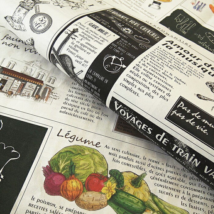 包装紙 おしゃれ フランス新聞紙風 2種類セット