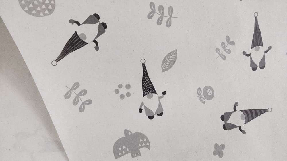 おしゃれ包装紙 クリスマス 新聞用紙モノクロ