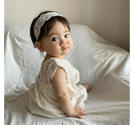ロンパース ベビー服 60 70 80 新生児 赤ちゃん 夏服 半袖 ノースリーブ 女の子 男の子 子供 子供服 子ども 春 夏 秋 冬 出産祝い フラワーレース ヘアバンド セット 新生児 乳幼児 出産祝い コットン リネン