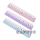 プラスチック定規 透明 15cm 3点セット 特大 クリアスケール 測定ツール 幾何尺 定規 小学生 子供 絵画 幾何学 文房具 ピンク ブルー パープル JO...