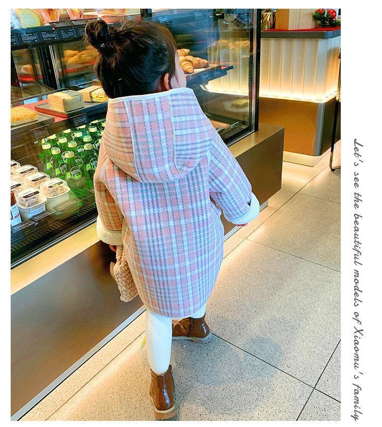 【楽天スーパーSALE限定半額】ダッフルコート キッズ ボアコート フード付き 裏起毛 コート チェック柄 子供服 女の子 男の子 暖かい 子供コート 防寒 ジャケット 秋 冬コート キッズコート 格子柄 キッズ服 厚手 ウール調 裏ボア コート 子供服 保温