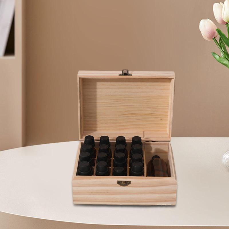 エッセンシャルオイル.オフィスサポート.部屋用の木製収納ボックス