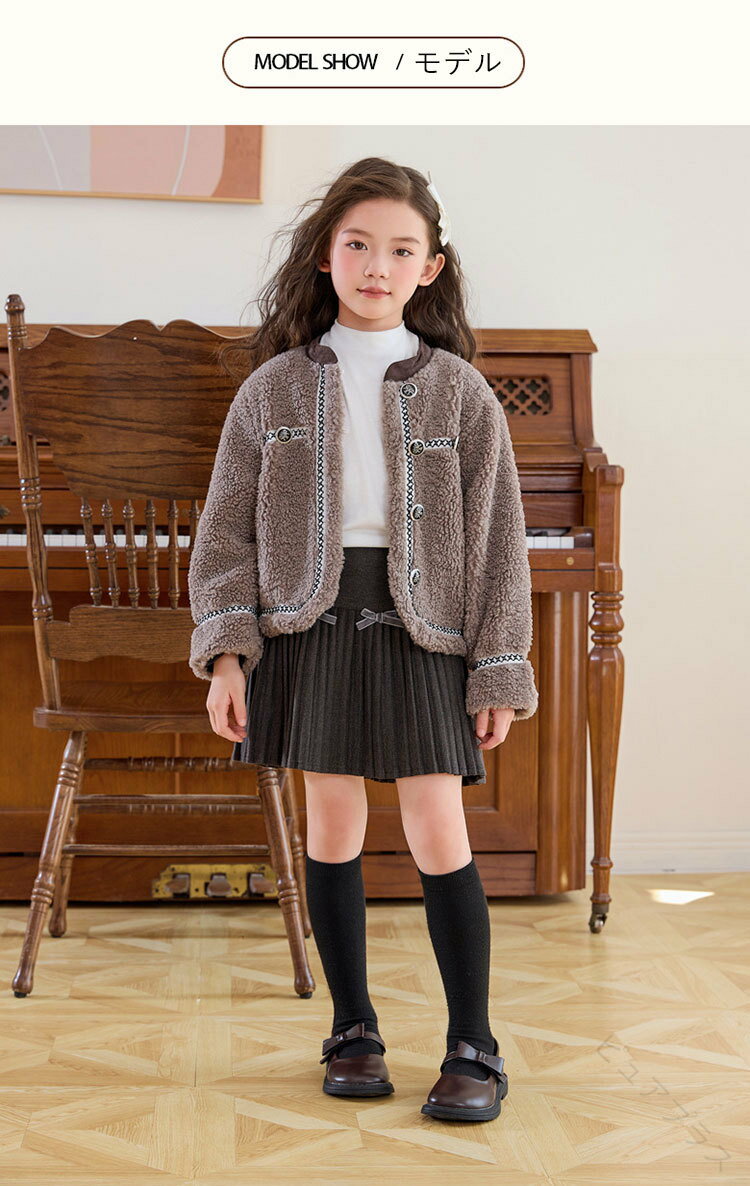 乐天商城 - キッズ 女の子 プリーツスカート 春秋 冬 インナーパンツ付き ハイウエスト 子供服 かわいい ジュニア ガールズ キュロット ボトムス こども服 幼稚園 小学生 中学生 女児 110 120 130 140 150
