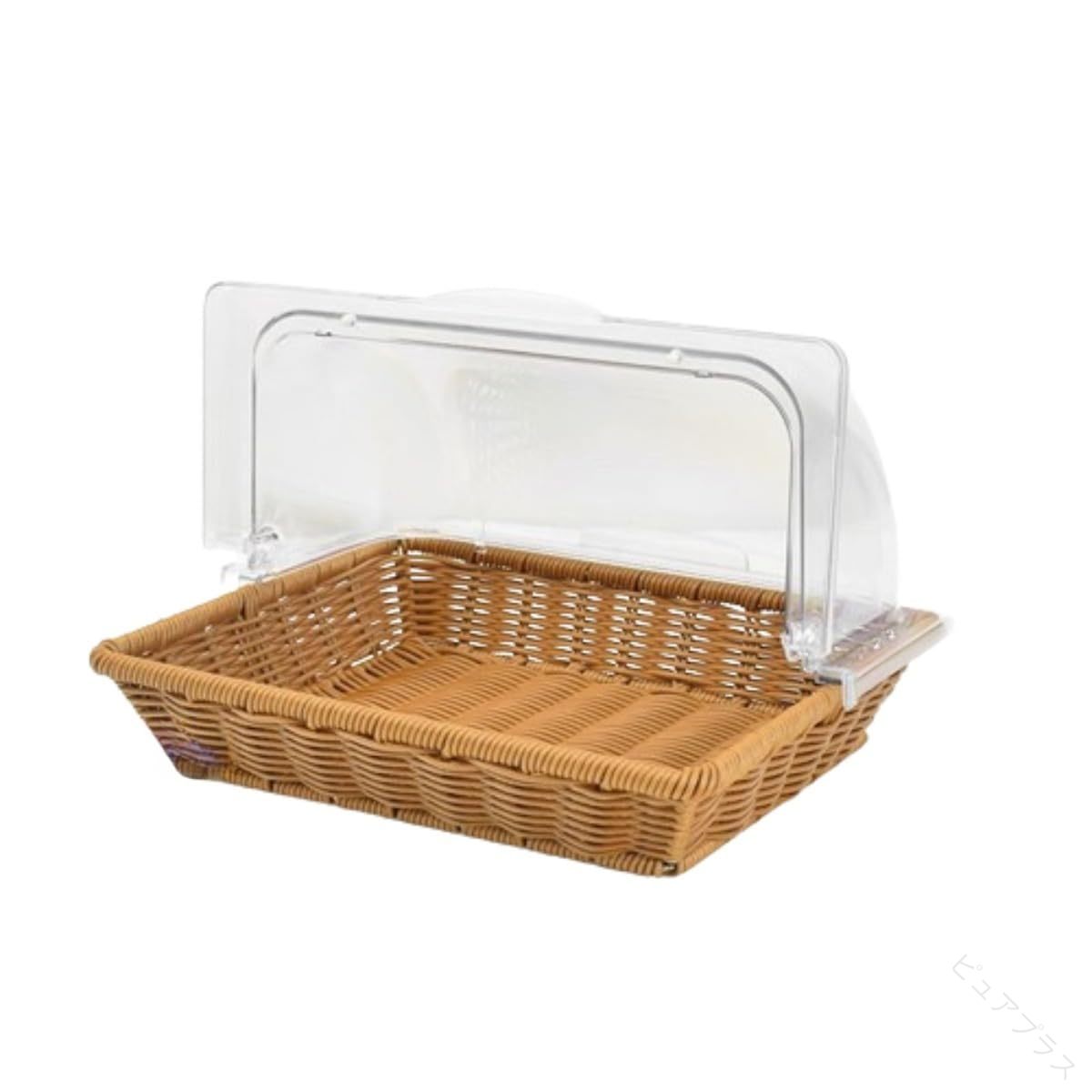 Rakuten - パンかご フードカバー ブレッドケース 透明 プラスチック製蓋付き ブラウン お菓子 果物 デザート チーズ ケーキ クッキー 収納バスケット キッチン収納 パーティー ビュッフェ用