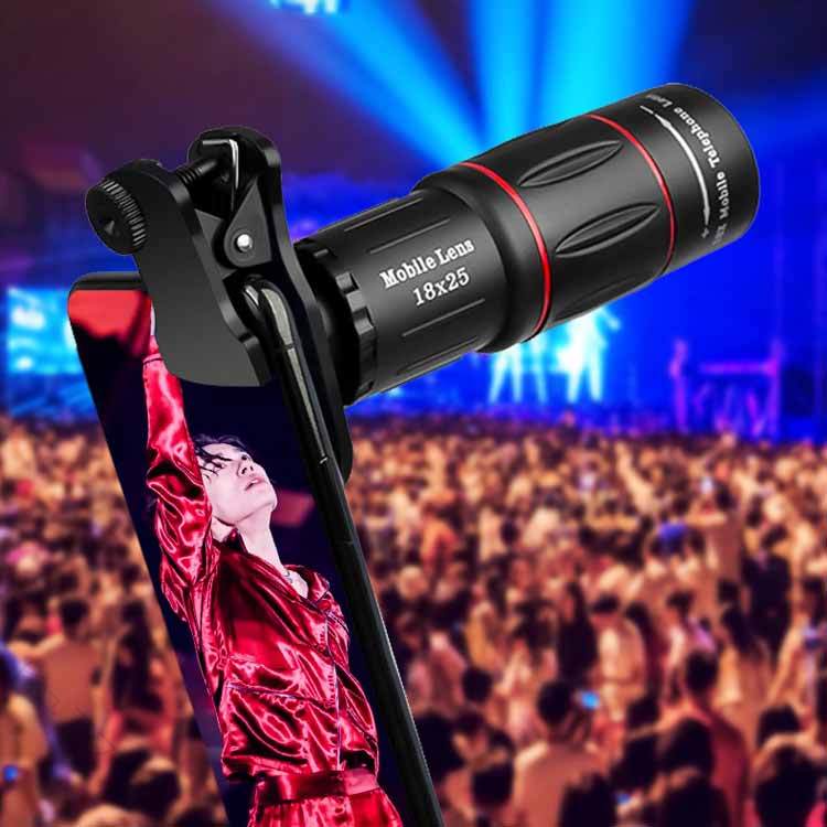 乐天商城 - スマホ望遠レンズ iPhone対応 18倍 フルセット ライブ専用 単眼鏡 望遠鏡 セルカレンズ 高倍率 クリア撮影 手ブレ軽減 コンパクト 持ち運び便利 旅行 観戦 動画配信 夜景撮影 遠くの表情ま