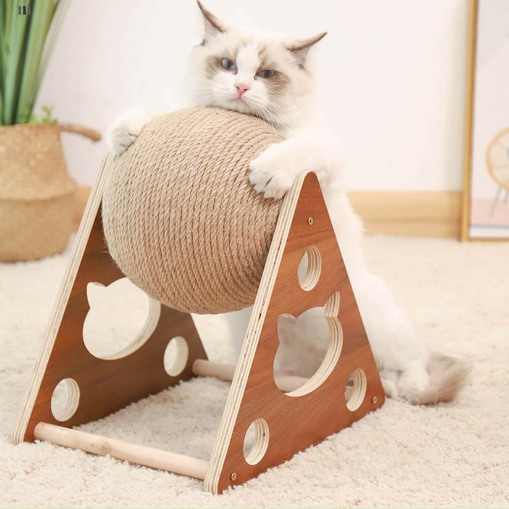 乐天商城 - 爪とぎ 猫 猫爪とぎ 猫用品 キャットタワー 木製 猫のスクラッチボード 猫のおもちゃ 猫の引っかきボール ペット ストレス解消 運動不足 家具を損傷するのを防ぎ スクラッチ 爪研ぎ ダ